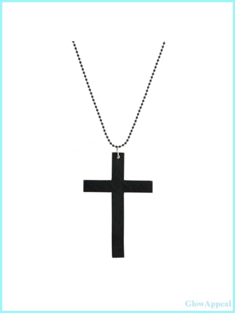 Chunky Wooden Cross Pendant Necklace Gothic Y2K Statement Jewelry